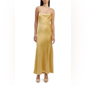 Bardot Carlen Halter Maxi Dress in Gold